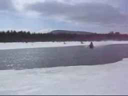Snowmobile Over Water