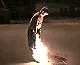 Guy Sets Foot On Fire