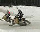Snowmobile Crashes Twice